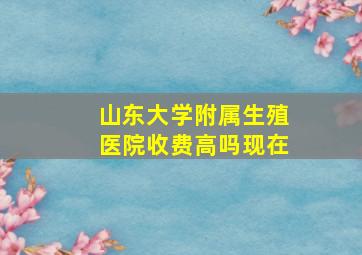 山东大学附属生殖医院收费高吗现在