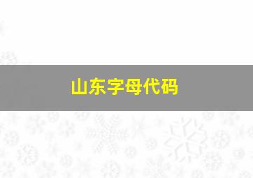 山东字母代码