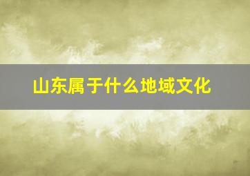 山东属于什么地域文化