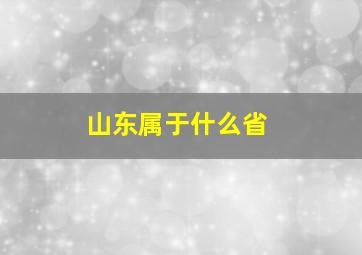 山东属于什么省