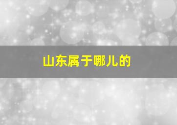 山东属于哪儿的