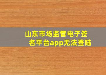 山东市场监管电子签名平台app无法登陆