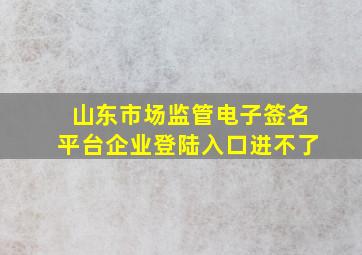 山东市场监管电子签名平台企业登陆入口进不了