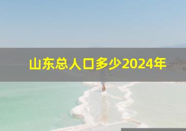 山东总人口多少2024年