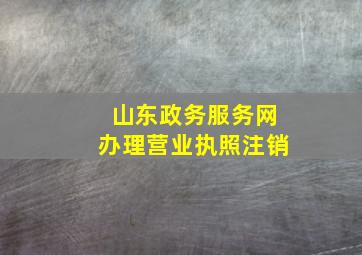 山东政务服务网办理营业执照注销