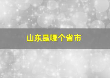 山东是哪个省市