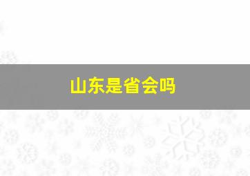 山东是省会吗