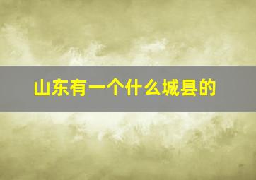 山东有一个什么城县的