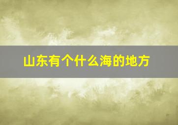 山东有个什么海的地方