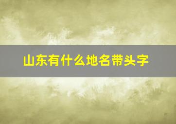 山东有什么地名带头字