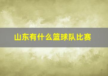 山东有什么篮球队比赛