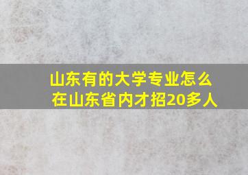 山东有的大学专业怎么在山东省内才招20多人