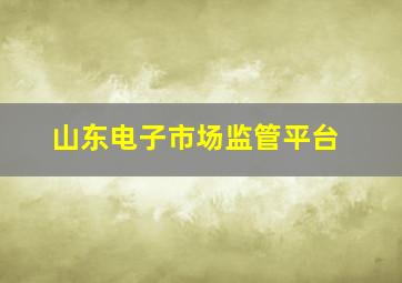 山东电子市场监管平台