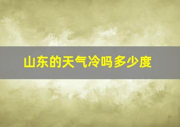 山东的天气冷吗多少度