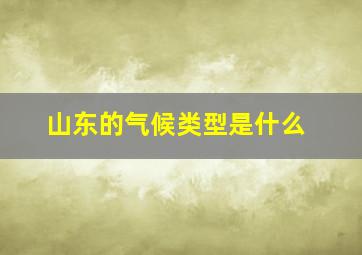 山东的气候类型是什么