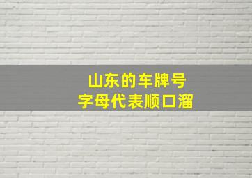 山东的车牌号字母代表顺口溜