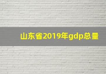 山东省2019年gdp总量