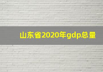 山东省2020年gdp总量