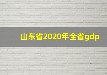 山东省2020年全省gdp