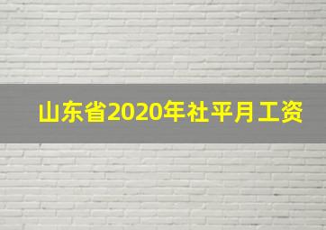 山东省2020年社平月工资