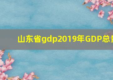 山东省gdp2019年GDP总量