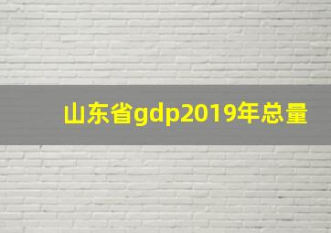 山东省gdp2019年总量