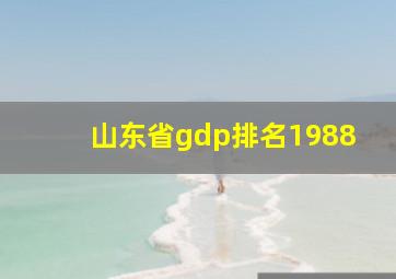 山东省gdp排名1988