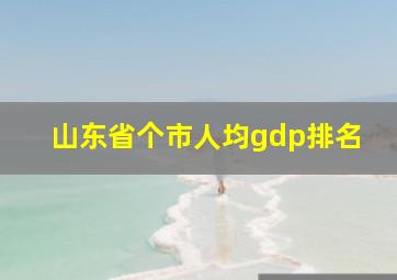 山东省个市人均gdp排名