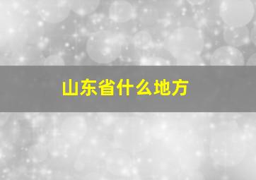 山东省什么地方