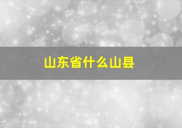 山东省什么山县