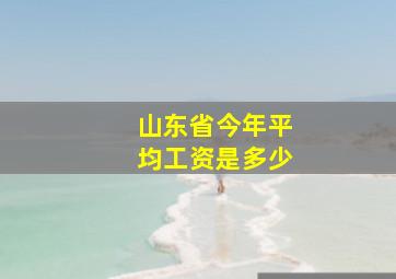 山东省今年平均工资是多少