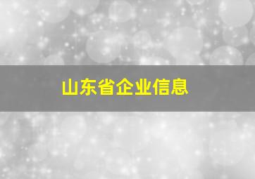 山东省企业信息