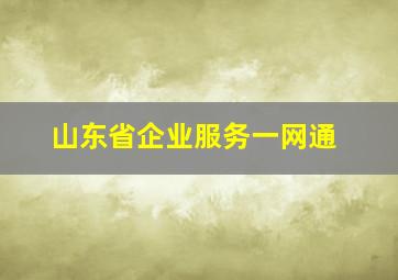 山东省企业服务一网通