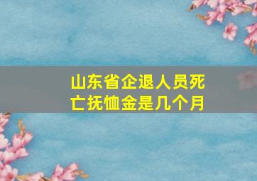 山东省企退人员死亡抚恤金是几个月