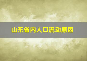 山东省内人口流动原因