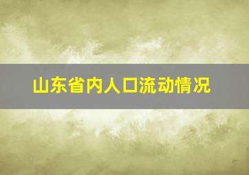 山东省内人口流动情况