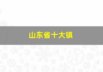 山东省十大镇