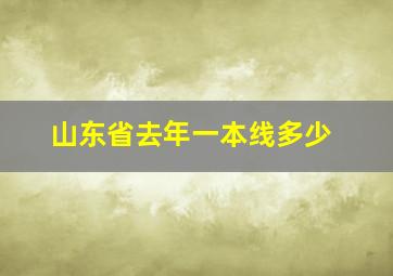 山东省去年一本线多少