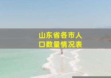 山东省各市人口数量情况表