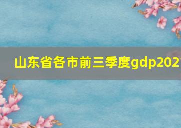 山东省各市前三季度gdp2021