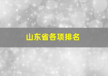 山东省各项排名