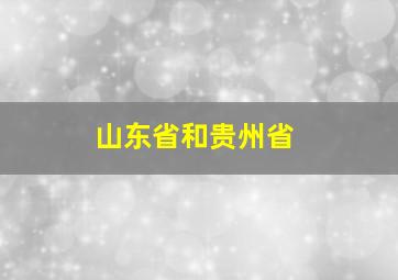 山东省和贵州省