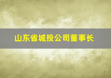 山东省城投公司董事长