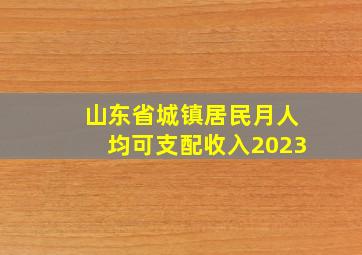 山东省城镇居民月人均可支配收入2023