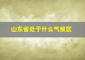 山东省处于什么气候区