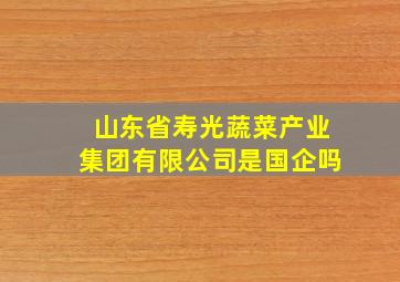 山东省寿光蔬菜产业集团有限公司是国企吗