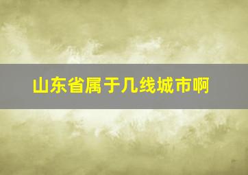 山东省属于几线城市啊