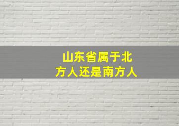 山东省属于北方人还是南方人