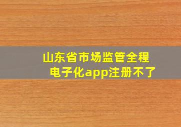 山东省市场监管全程电子化app注册不了