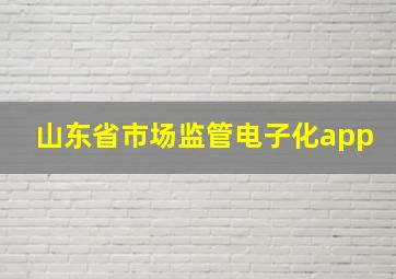 山东省市场监管电子化app